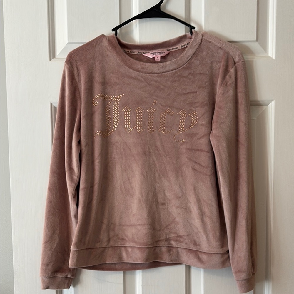 Juicy Couture Pink Women's Velour Gemstone Top - S